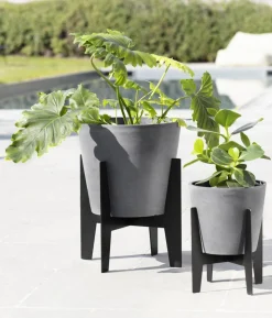 Ecopots Edelstahl-Standfuß, schwarz