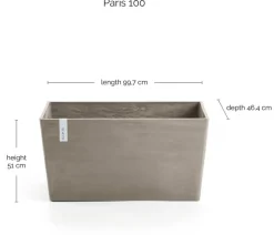 Ecopots Kunststoff-Kasten Paris, rechteckig
