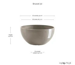 Ecopots Kunststoff-Topf Brussels, rund