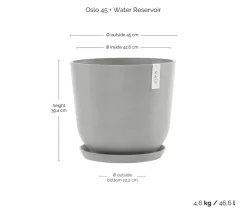 Ecopots Kunststoff-Topf Oslo mit Wassersystem, rund