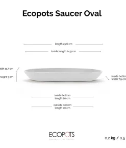 Ecopots Kunststoff-Untersetzer Sofia lang, oval