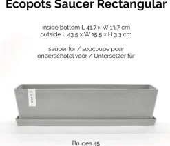 Ecopots Kunststoff-Untersetzer Bruges, rechteckig