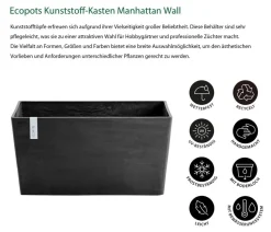 Ecopots Kunststoff-Kasten Paris, rechteckig