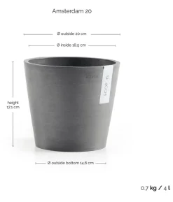 Ecopots Kunststoff-Topf Amsterdam, rund