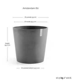 Ecopots Kunststoff-Topf Amsterdam, rund