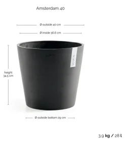 Ecopots Kunststoff-Topf Amsterdam, rund