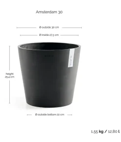 Ecopots Kunststoff-Topf Amsterdam, rund