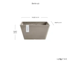 Ecopots Kunststoff-Topf Berlin, quadratisch