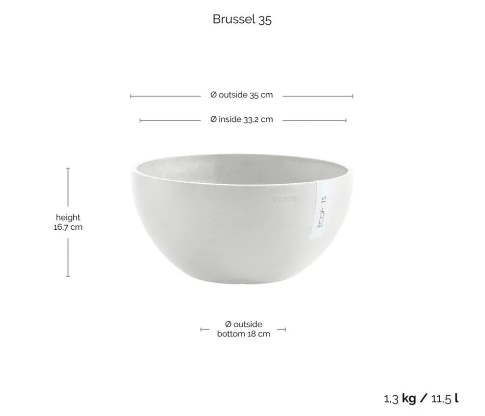 Ecopots Kunststoff-Topf Brussels, rund