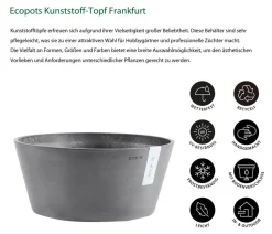 Ecopots Kunststoff-Topf Frankfurt, rund