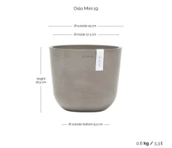 Ecopots Kunststoff-Topf Oslo Mini, rund