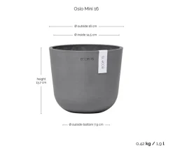 Ecopots Kunststoff-Topf Oslo Mini, rund