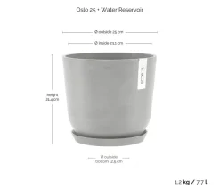 Ecopots Kunststoff-Topf Oslo mit Wassersystem, rund