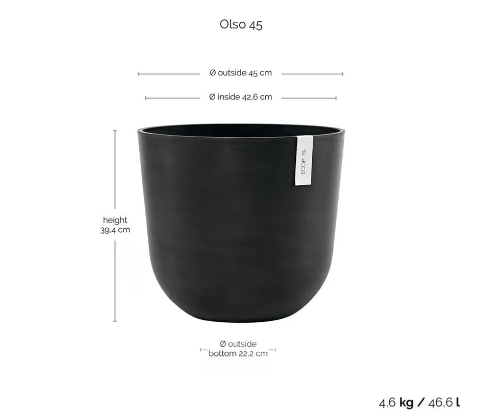Ecopots Kunststoff-Topf Oslo, rund