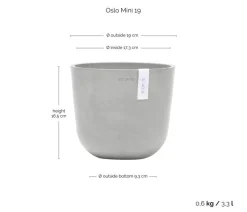Ecopots Kunststoff-Topf Oslo Mini, rund