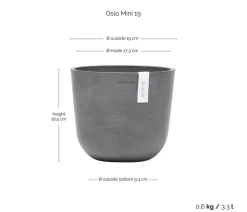 Ecopots Kunststoff-Topf Oslo Mini, rund