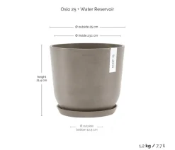 Ecopots Kunststoff-Topf Oslo mit Wassersystem, rund