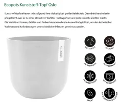 Ecopots Kunststoff-Topf Oslo mit Wassersystem, rund