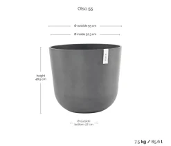 Ecopots Kunststoff-Topf Oslo, rund