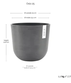 Ecopots Kunststoff-Topf Oslo, rund