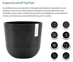 Ecopots Kunststoff-Topf Oslo, rund
