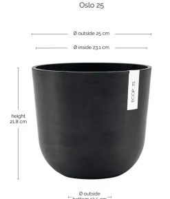 Ecopots Kunststoff-Topf Oslo, rund