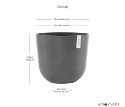 Ecopots Kunststoff-Topf Oslo, rund