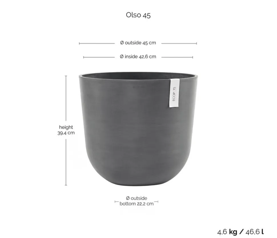Ecopots Kunststoff-Topf Oslo, rund