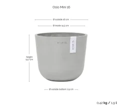 Ecopots Kunststoff-Topf Oslo Mini, rund