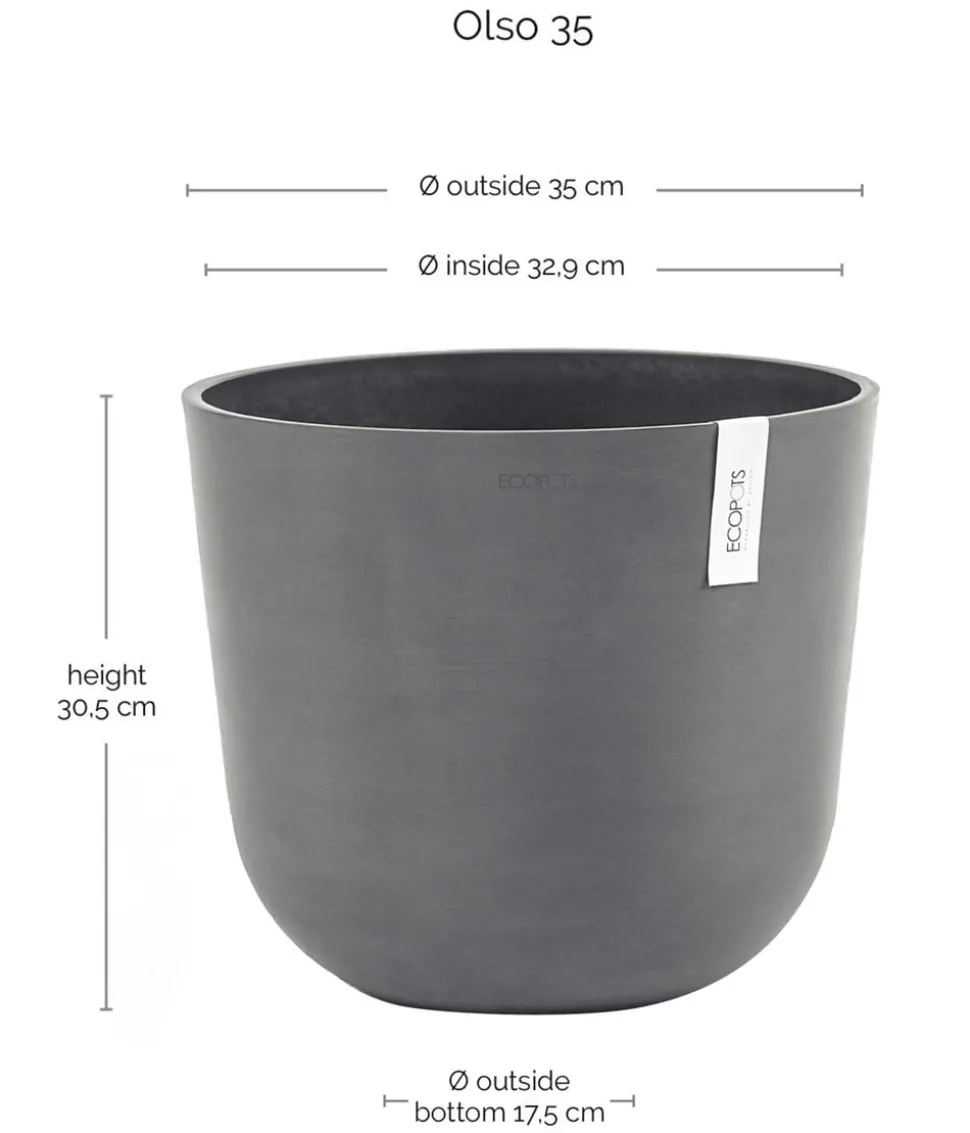 Ecopots Kunststoff-Topf Oslo, rund