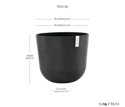 Ecopots Kunststoff-Topf Oslo, rund