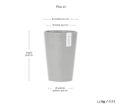 Ecopots Kunststoff-Topf Pisa