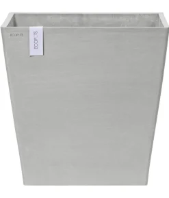 Ecopots Kunststoff-Topf Rotterdam mit Rollen und Wassersystem, quadratisch