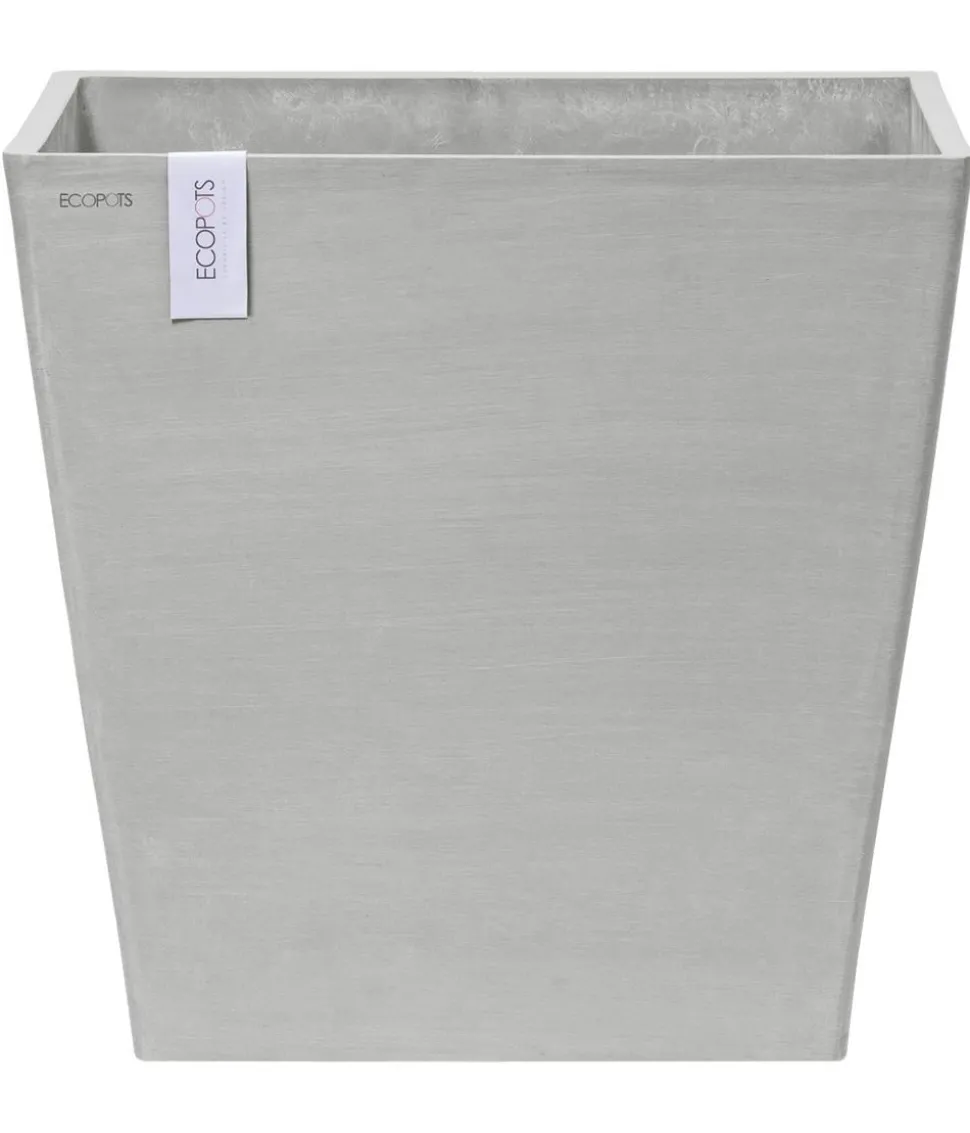 Ecopots Kunststoff-Topf Rotterdam mit Rollen und Wassersystem, quadratisch