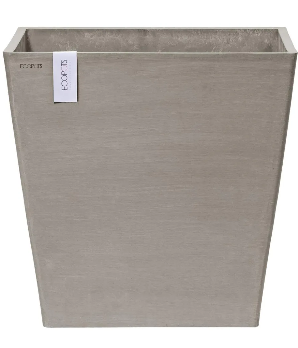 Ecopots Kunststoff-Topf Rotterdam mit Rollen und Wassersystem, quadratisch