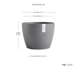 Ecopots Kunststoff-Topf Stockholm, rund