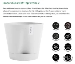 Ecopots Kunststoff-Topf Venice 2, rund