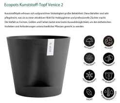 Ecopots Kunststoff-Topf Venice 2, rund