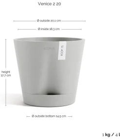 Ecopots Kunststoff-Topf Venice 2, rund