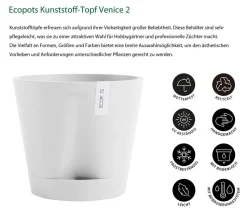 Ecopots Kunststoff-Topf Venice 2, rund