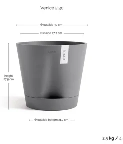 Ecopots Kunststoff-Topf Venice 2, rund