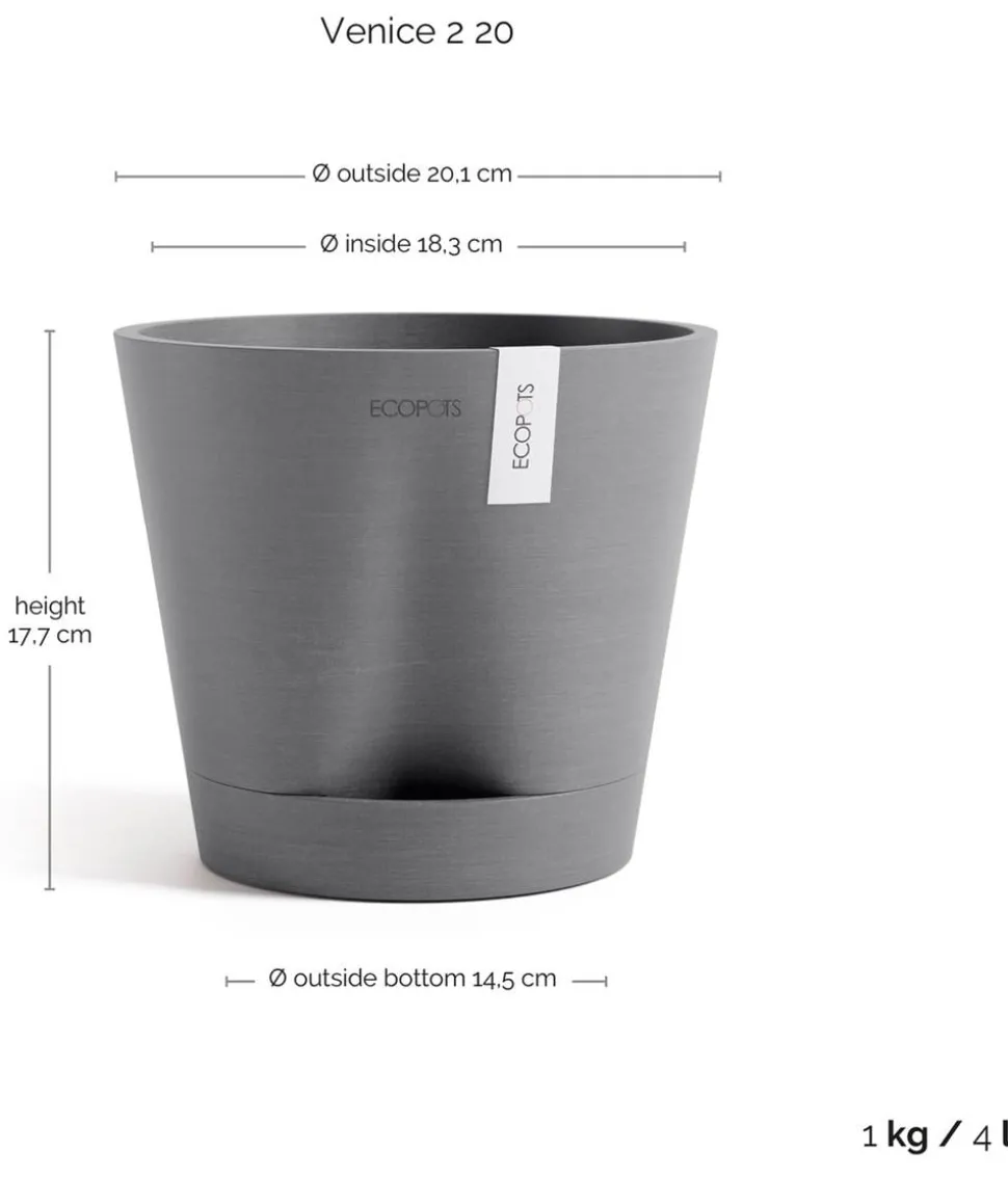 Ecopots Kunststoff-Topf Venice 2, rund