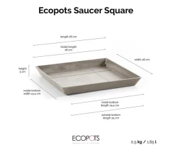 Ecopots Kunststoff-Untersetzer Rotterdam, quadratisch