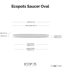 Ecopots Kunststoff-Untersetzer Sofia lang, oval