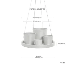 Ecopots Kunststoff-Untersetzer hängend, rund, ca. Ø36/H3 cm