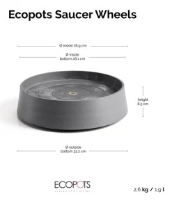 Ecopots Kunststoff-Untersetzer Oslo, rund, mit Rollen