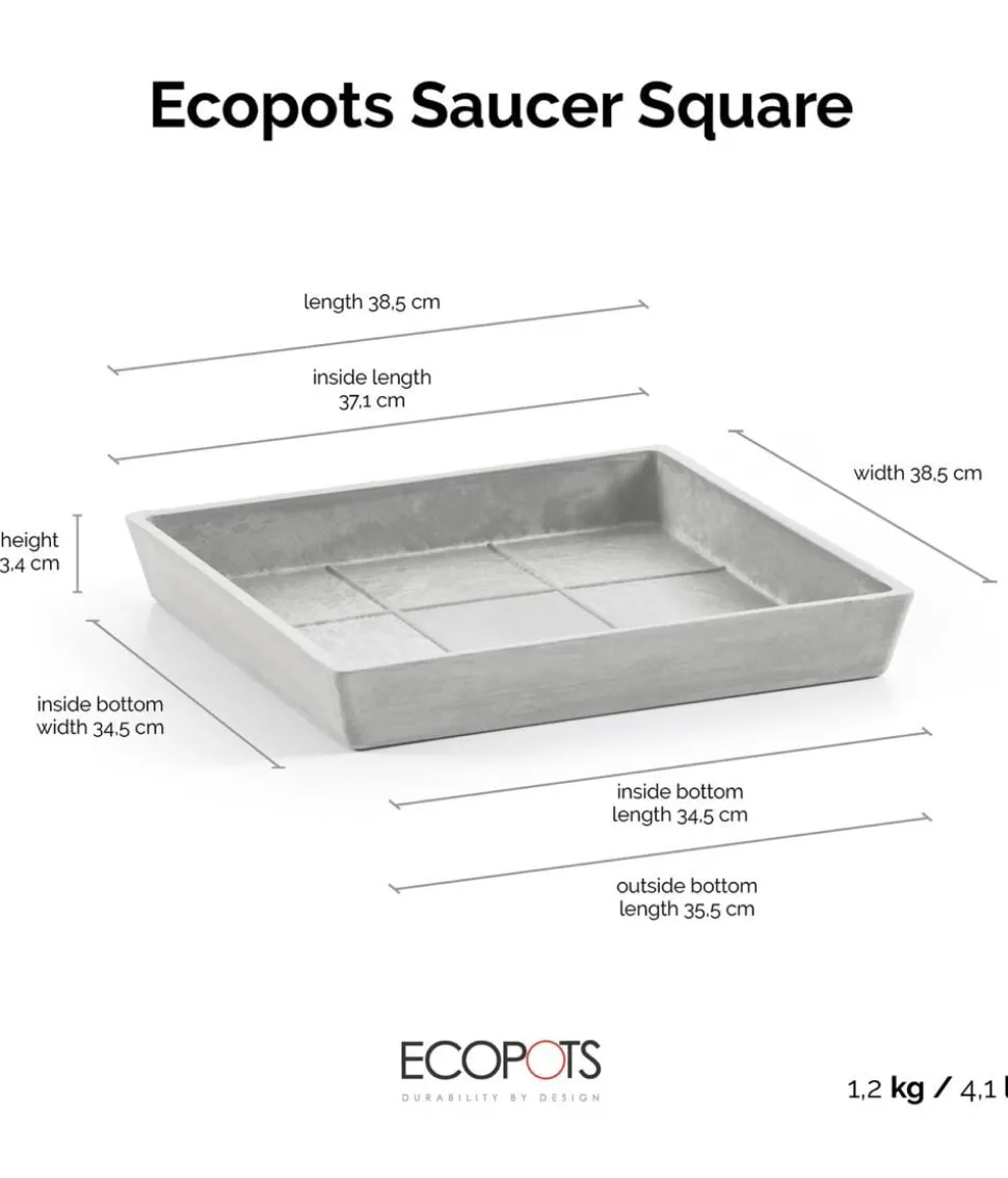 Ecopots Kunststoff-Untersetzer Rotterdam, quadratisch