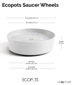 Ecopots Kunststoff-Untersetzer Amsterdam, rund, mit Rollen