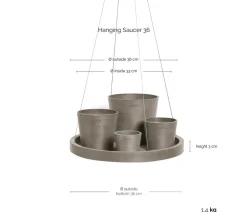Ecopots Kunststoff-Untersetzer hängend, rund, ca. Ø36/H3 cm