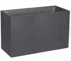 EDA Kunststoff-Blumenkasten Basalt, rechteckig, anthrazit, ca. B99,5/H60/T39,5 cm